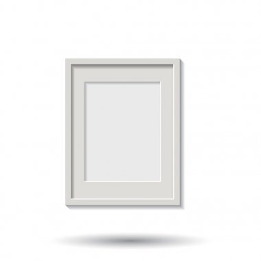 Beyaz arka plan üzerinde izole gerçekçi fotoğraf çerçevelemek. Fotoğraf çerçeve vektör çizim.