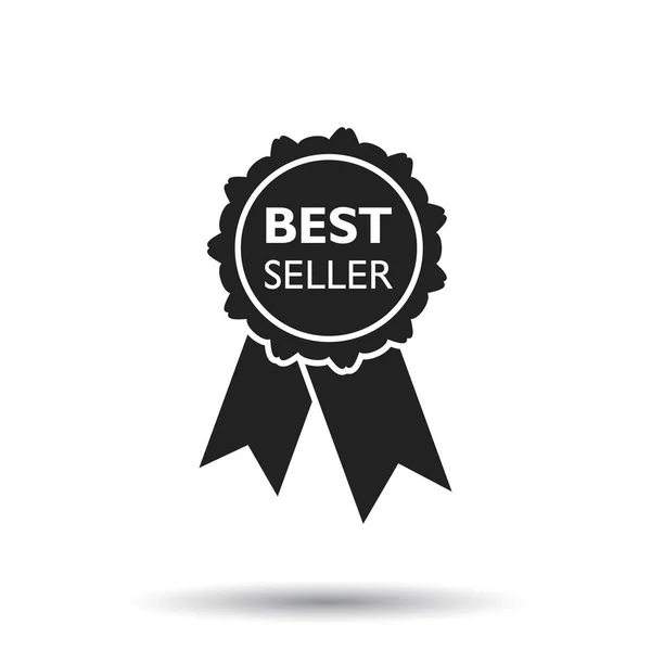 Best seller ribbon icon. Medal vector illustration in flat style on white background. — Stock Vector