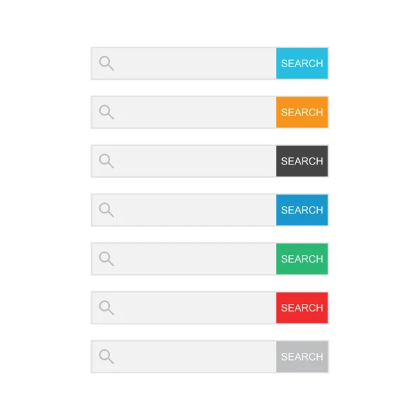 Suchleiste. Vektor-Interface-Elemente mit Suchtaste einstellen. flache Vektordarstellung auf isoliertem Hintergrund. — Stockvektor