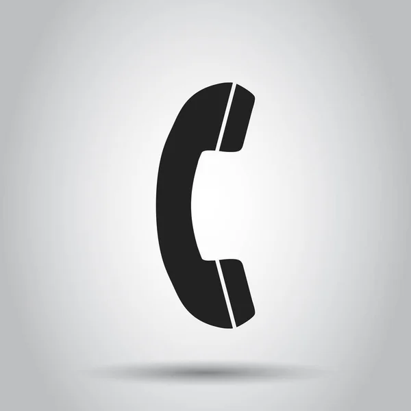 Telefon wektor, kontakt, obsługa usługi logowania na szarym tle. Telefon, ikona komunikacji w płaski. — Wektor stockowy