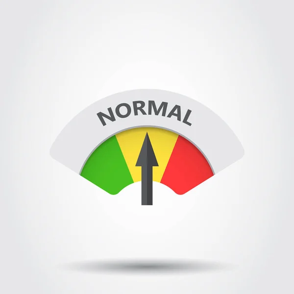 Nivel normal indicador de riesgo icono de vector. Ilustración de combustible normal sobre fondo gris . — Archivo Imágenes Vectoriales