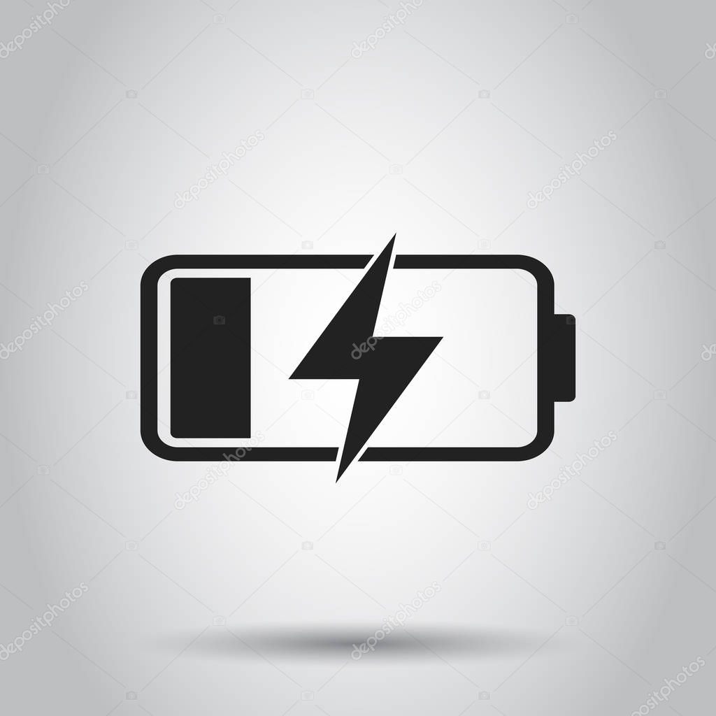 Battery charge level indicator. Vector illustration on gray background.
