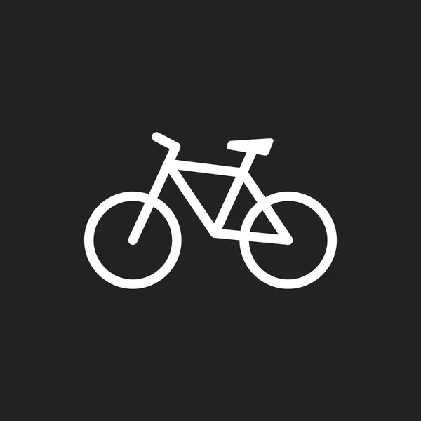 Fahrrad-Symbol auf schwarzem Hintergrund. Fahrradvektorillustration im flachen Stil. Symbole für Design, Website. — Stockvektor