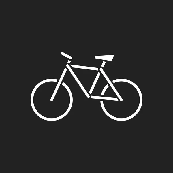 Значок велосипеда на черном фоне. Велосипедная векторная иллюстрация в плоском стиле. Иконки для дизайна, сайт . — стоковый вектор