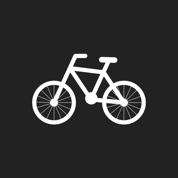 Bike silhouette icon on black background. Bicycle vector illustration in flat style. Icons for design, website. — Stock Vector