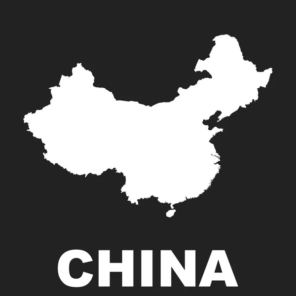 Карта Китая. Плоский векторный рисунок на черном фоне — стоковый вектор