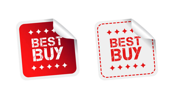 Best buy stickers. Vector illustration on white background.