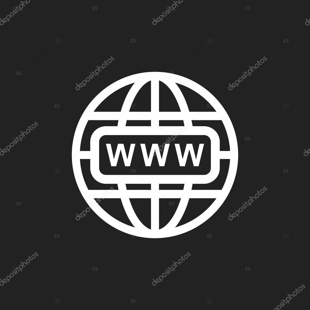 Go to web icon. Internet flat vector illustration for website on isolated background.