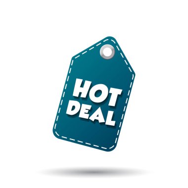 Sıcak Fırsat asmak etiket. Beyaz arka plan üzerinde etiket vektör çizim