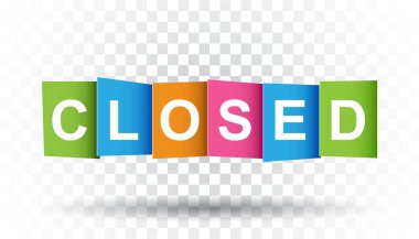 Kapalı etiket. Pazar Mesaj. Düz vektör illüstrasyon izole arka plan üzerinde