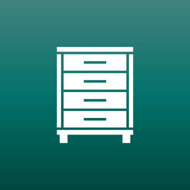 Yeşil arka plan üstünde dolap kutsal kişilerin resmi. İşletme, pazarlama, Internet için modern düz piktogram. Web sitesi tasarımı basit düz vektör simgesi.