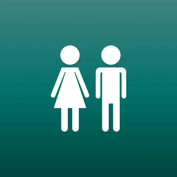Vector homem e mulher ícone no fundo verde. Pictograma plano moderno. Símbolo plano simples para o design do site . — Vetor de Stock
