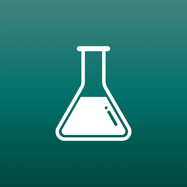 Pictogramme de tube à essai chimique icône. Matériel de laboratoire chimique isolé sur fond vert. Flacons expérimentaux pour l'expérience scientifique. Symbole vectoriel moderne tendance. Illustration plate simple — Image vectorielle