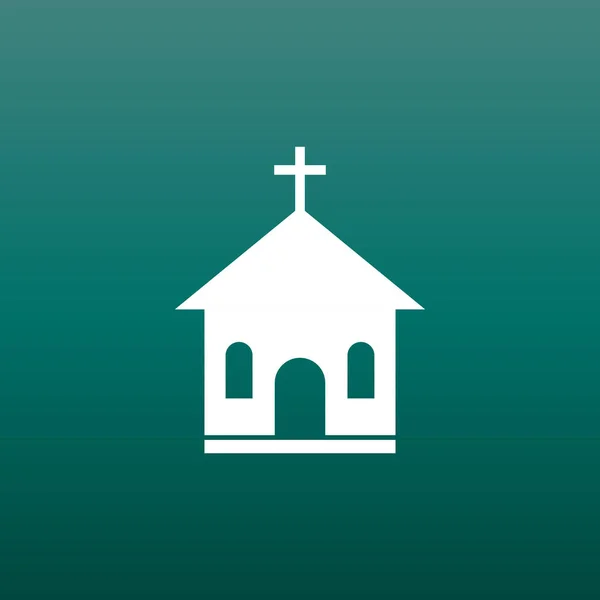 Icono de ilustración del vector santuario de la iglesia. Pictograma plano simple para negocios, marketing, aplicación móvil, Internet sobre fondo verde — Archivo Imágenes Vectoriales