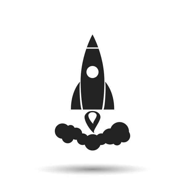Rocket vector pictogram icon. Simple flat pictogram for business, marketing, internet concept. Business startup launch concept for web site design or mobile app. — Stock Vector