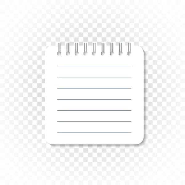 Realistischer Schreibblock mit Spirale. Blanko-Cover-Design. Schultagebuch. Schreibwaren Notizbuch auf isoliertem Hintergrund — Stockvektor