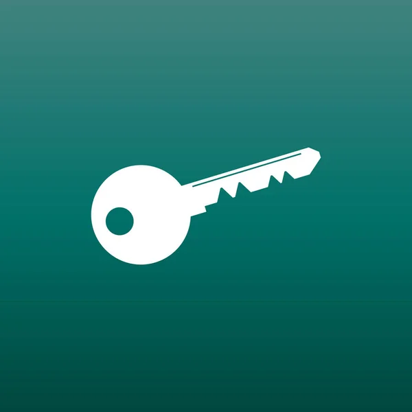 Key Icon ilustração vetorial em estilo plano sobre fundo verde. Símbolo de desbloqueio para web site design, logotipo, aplicativo, ui . — Vetor de Stock