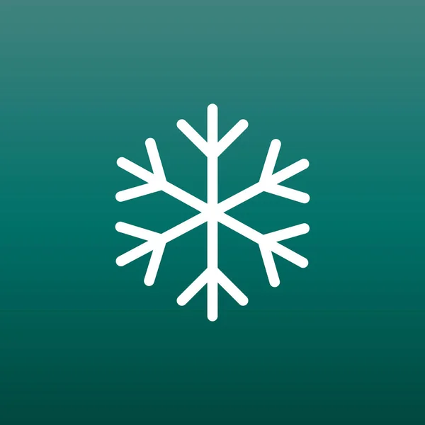 Icono de copo de nieve ilustración vectorial en estilo plano sobre fondo verde. Símbolo de invierno para el diseño del sitio web, logotipo, aplicación, ui . — Vector de stock