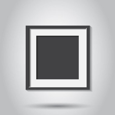 Gri arka plan üzerinde izole gerçekçi fotoğraf çerçevelemek. Fotoğraf çerçeve vektör çizim.