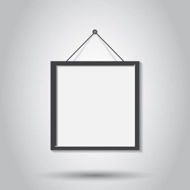 Gri arka plan üzerinde izole gerçekçi fotoğraf çerçevelemek. Fotoğraf çerçeve vektör çizim.