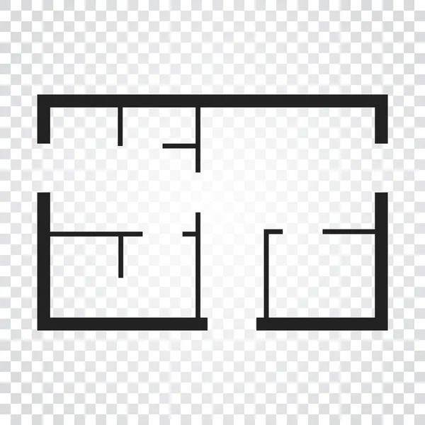 Plan de la casa simple icono plano. Ilustración vectorial sobre fondo aislado . — Vector de stock
