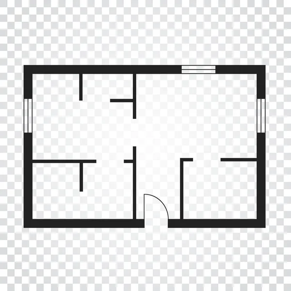 Casa plano simples ícone plano. Ilustração vetorial sobre fundo isolado . — Vetor de Stock