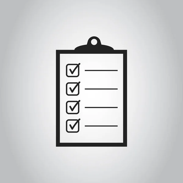 To do list icon. Checklist, task list vector illustration in flat style. Reminder concept icon on gray background.