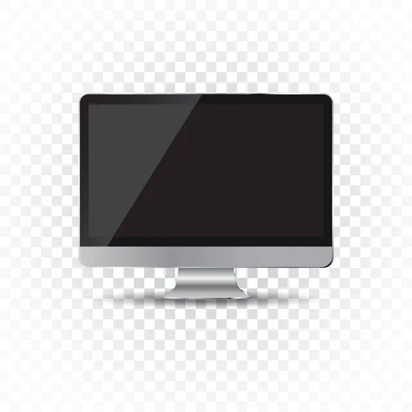 Desktop-Computer flaches Symbol. realistische Vektordarstellung auf isoliertem Hintergrund. — Stockvektor