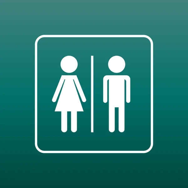 Vector hombre y mujer icono sobre fondo verde. Pictograma plano moderno. Símbolo plano simple para el diseño del sitio web . — Vector de stock