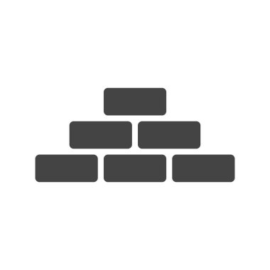 Duvar tuğla simgesini düz stil beyaz arka plan üzerinde izole. Duvar sembolü şekil.