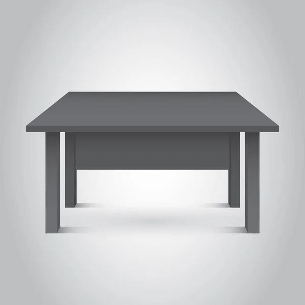 Tableau vectoriel 3d pour la présentation des objets. Table haute sombre vide sur fond gris . — Image vectorielle