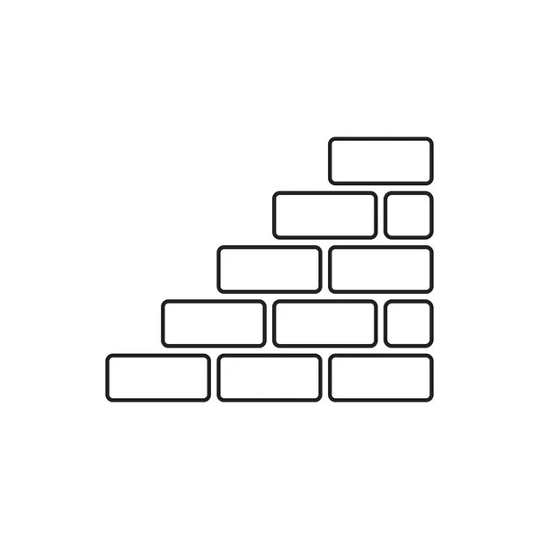 Ícone de tijolo de parede em estilo plano isolado no fundo branco. Ilustração de símbolo de parede em estilo de linha . — Vetor de Stock