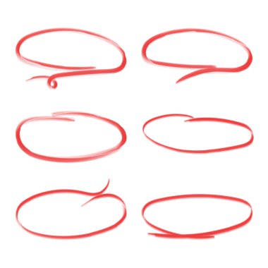 Elle çizilmiş daireler Icon set. Kalem kroki semboller topluluğu. Beyaz arka plan üzerinde vektör çizim.