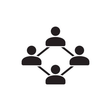 Ağ vektör simgesi. İnsanlar bağlantı vektör çizim.