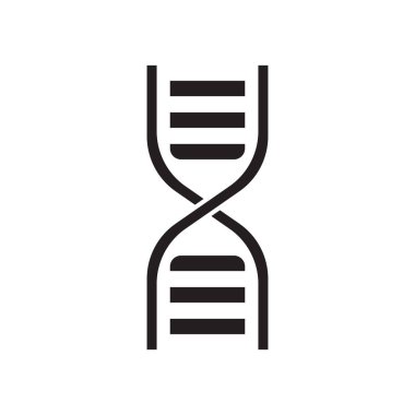 DNA vektör simgesi. Medecine molekül düz illüstrasyon.
