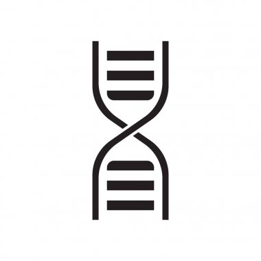 DNA vektör simgesi. Medecine molekül düz illüstrasyon.