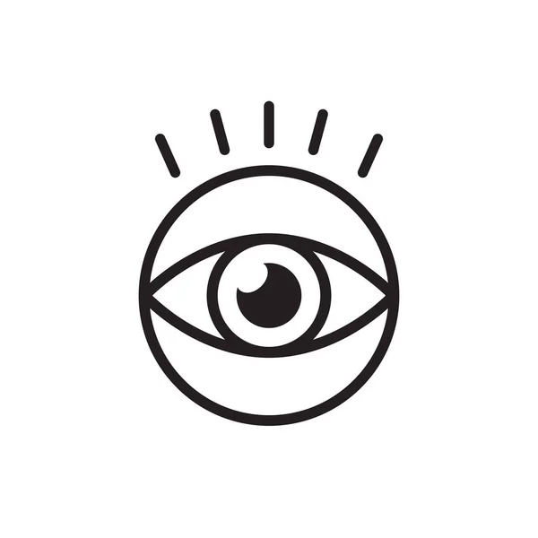 Vetor de ícone de olho simples. Pictograma de visão em estilo plano. —  Vetores de Stock
