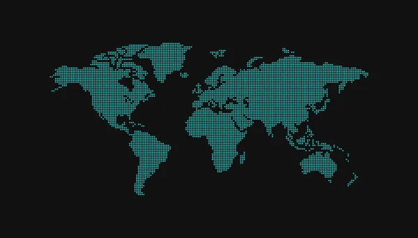 Illustrazione vettoriale mappa del mondo punteggiata . — Vettoriale Stock
