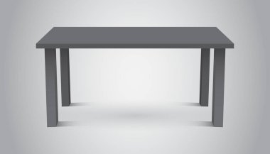 3D tablo nesne tanıtımı için vektör. Gri arka plan üzerinde boş karanlık üst tablo.