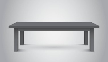 3D tablo nesne tanıtımı için vektör. Gri arka plan üzerinde boş karanlık üst tablo.