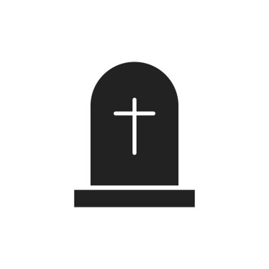 Cadılar Bayramı mezar simgesi. Mezar taşı vektör çizim. RIP mezar taşı düz simgesi.