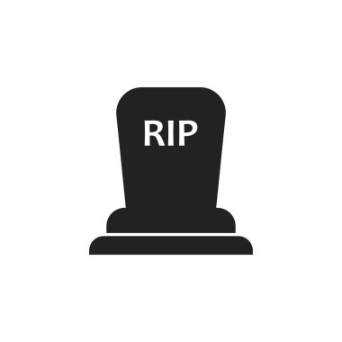 Cadılar Bayramı mezar simgesi. Mezar taşı vektör çizim. RIP mezar taşı düz simgesi.