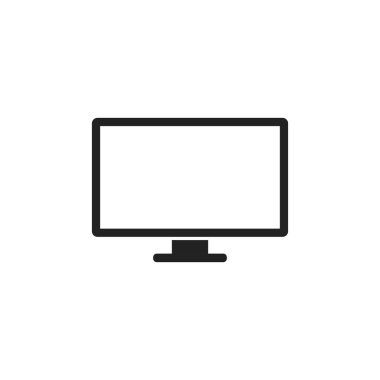 Bilgisayar vektör çizim. Monitör düz simgesi. TV simgesi.
