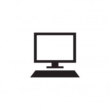 Bilgisayar vektör çizim. Monitör düz simgesini.
