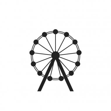 Dönme dolap vektör simgesi. Atlıkarınca park simgesi. Eğlence gezinti illüstrasyon.