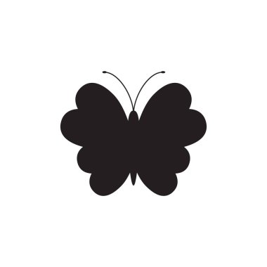 Kelebek vektör simgesi. Bir kelebek illüstrasyon siluet.
