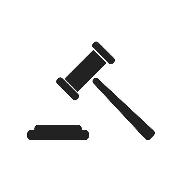 Auction hammer vector icon. Court tribunal flat icon. — Stock Vector