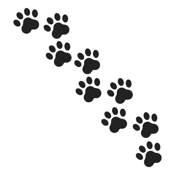 Tlapa tisk vektorové ikony. Pes nebo kočka pawprint ilustrace. Zvířecí siluetu. — Stockový vektor