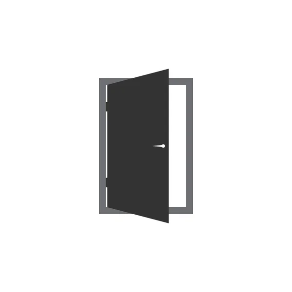 Puerta icono de vector. Icono de salida. Ilustración de puerta abierta . — Vector de stock