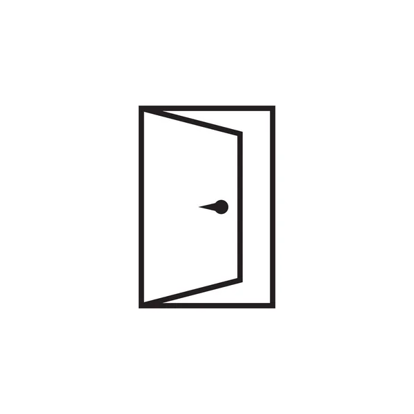 Puerta icono de vector en estilo de línea. Icono de salida. Ilustración de puerta abierta . — Vector de stock